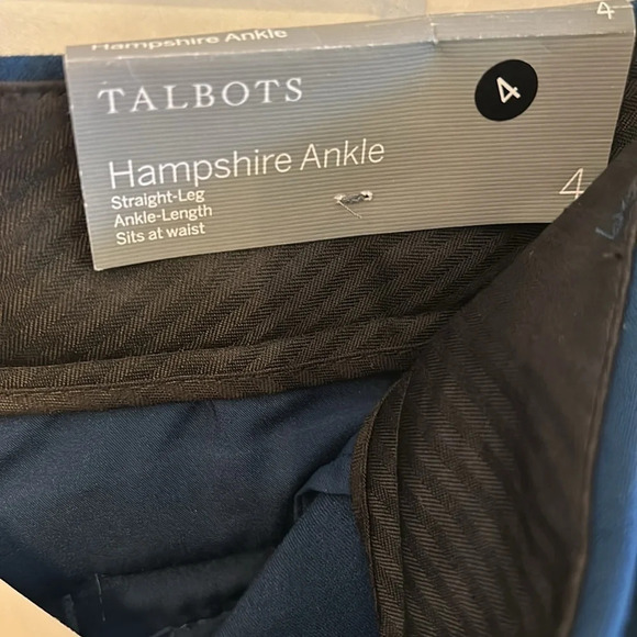 Talbots Women’s (4) Blue Hampshire Ankle Straight Leg Career Pants NWT - Picture 6 of 8